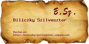 Biliczky Szilveszter névjegykártya